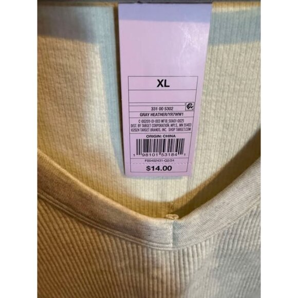 Womens Short Sleeve V-Neck Seamless T-Shirt Wild Fable Heather Gray XL - Picture 3 of 3